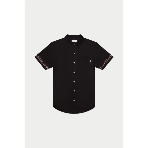 Mavrans Shirt Mens Large Black Camp Button Up Leopard Resort Skater Y2K Bowling - Picture 7 of 7